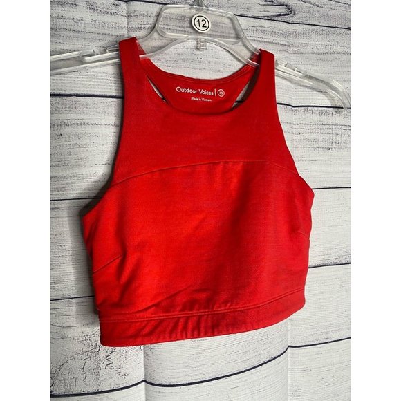 Outdoor Voices Red Scoop Neck‎ Sports Bra Women’s XS - Picture 1 of 4